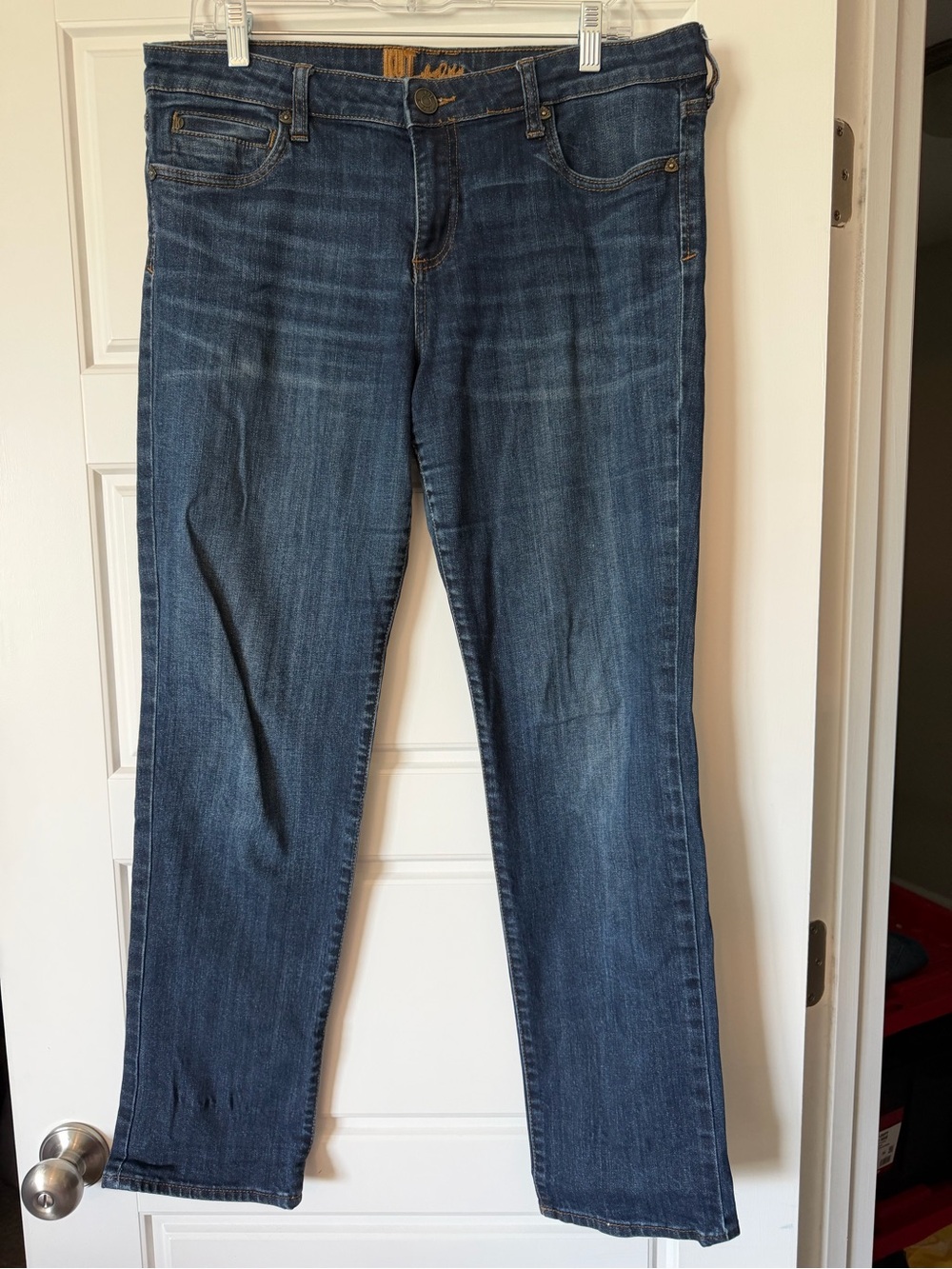 Kut from the Kloth Women's Straight-Leg Jeans in Dark Blue